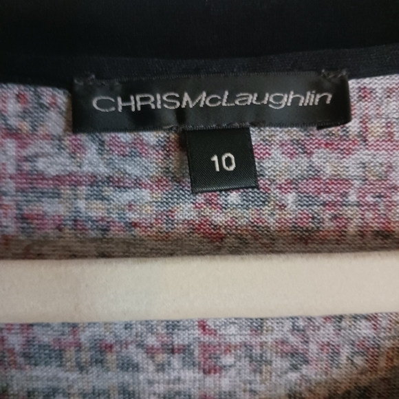 Chris McLaughlin Tweed Look Midi Dress With Pockets Black Maroon - Picture 7 of 10